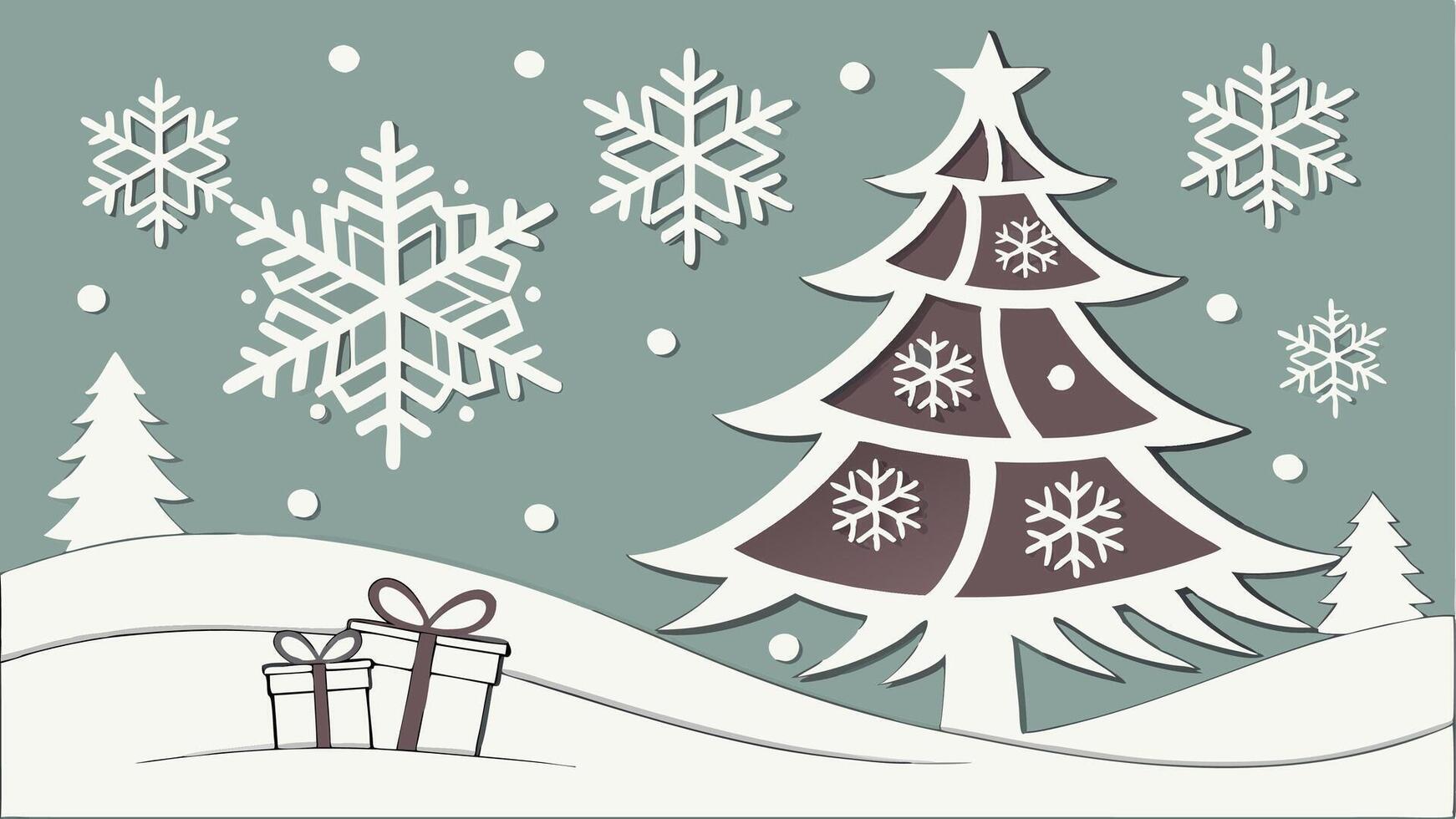 Christmas. paper style sculpture background with copy space. vector
