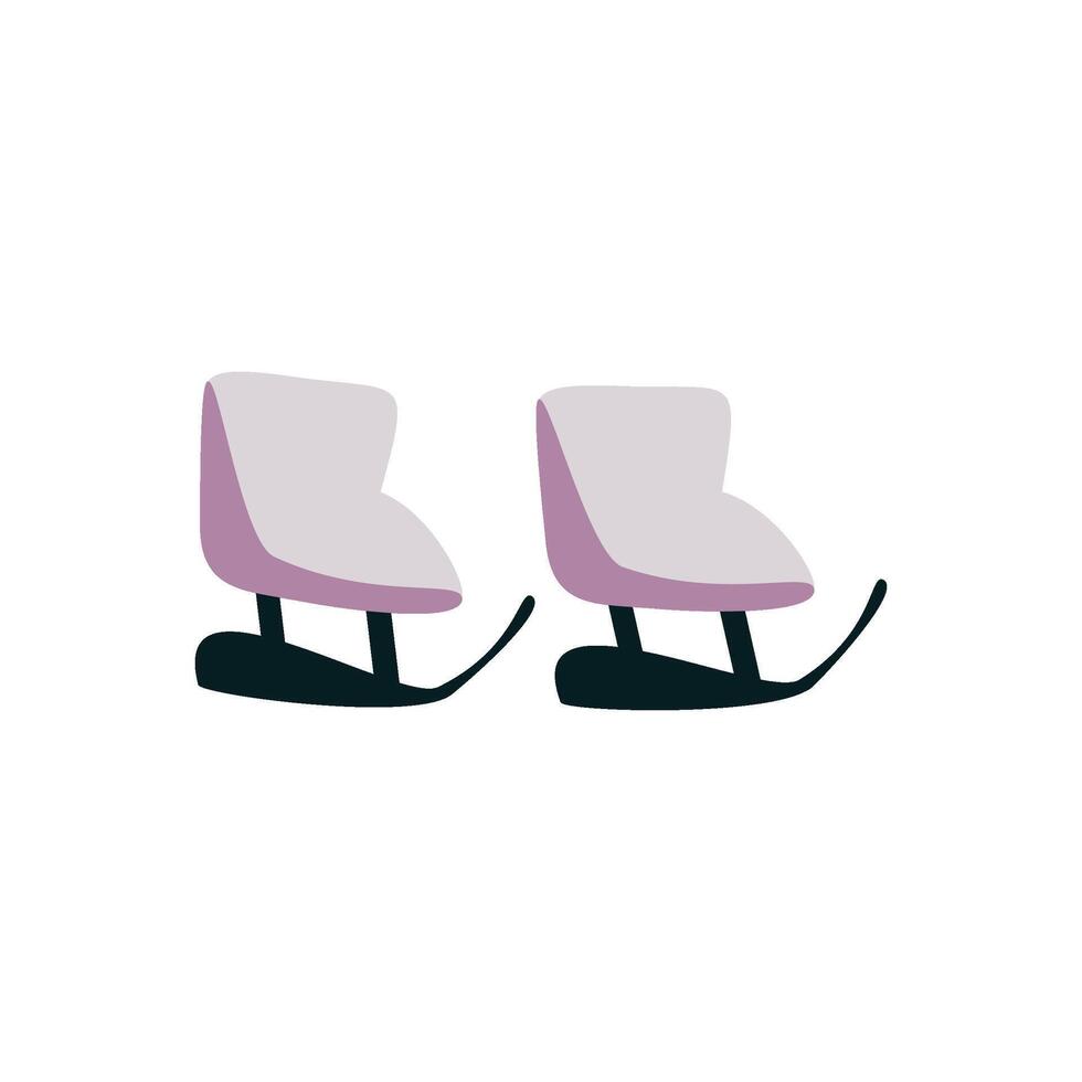 Ice skates, felt boots on skates vector