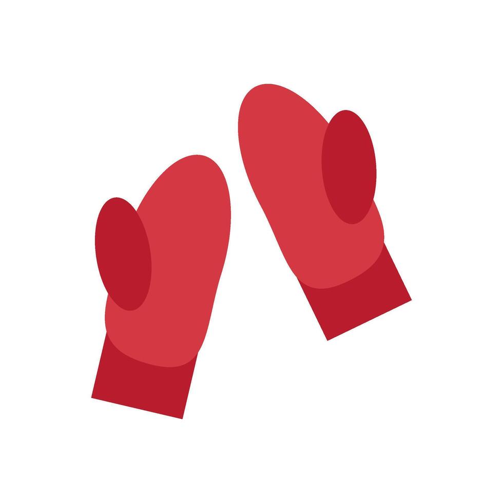 Red warm mittens vector