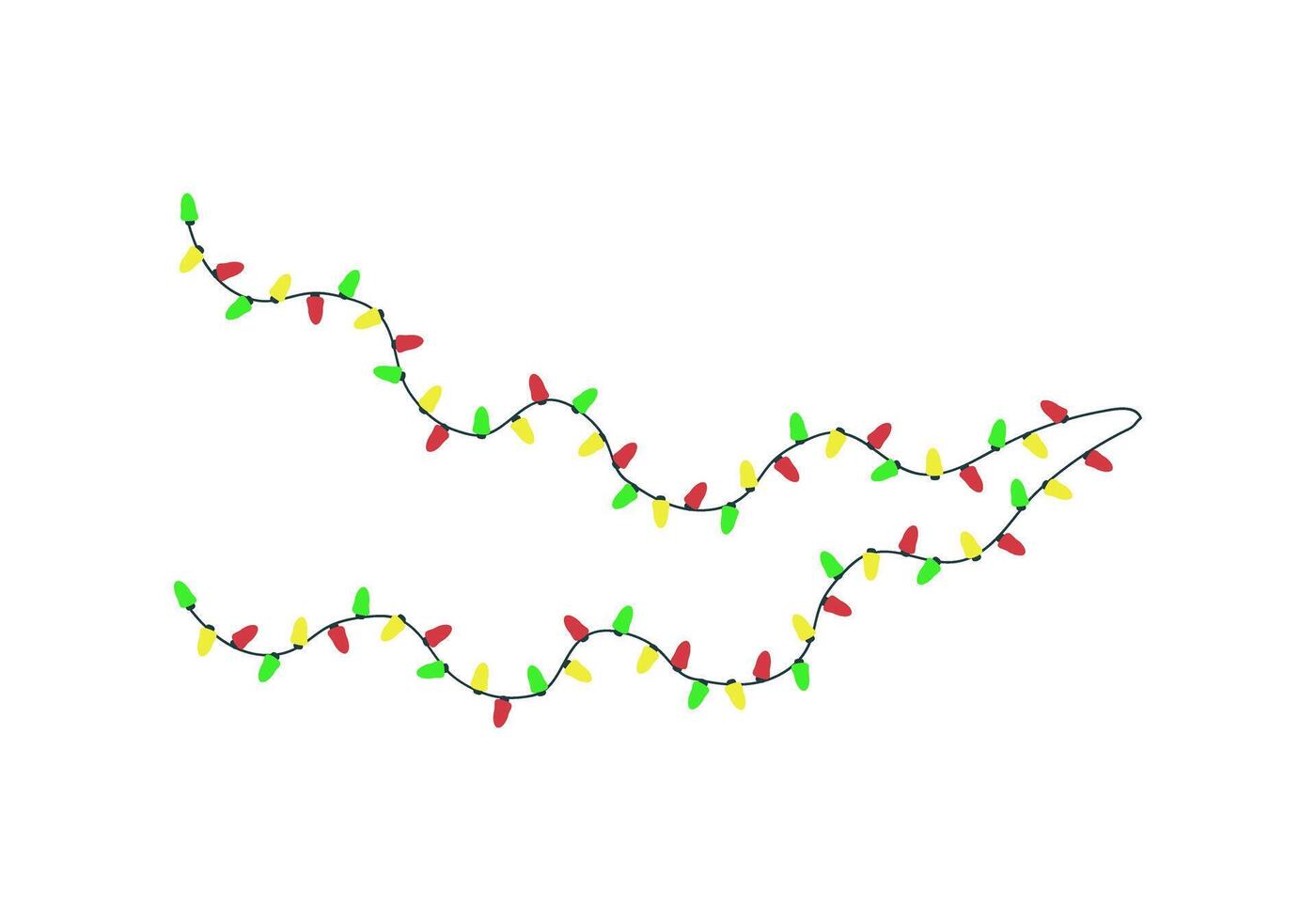 Electric garland with yellow, red and green bulbs vector