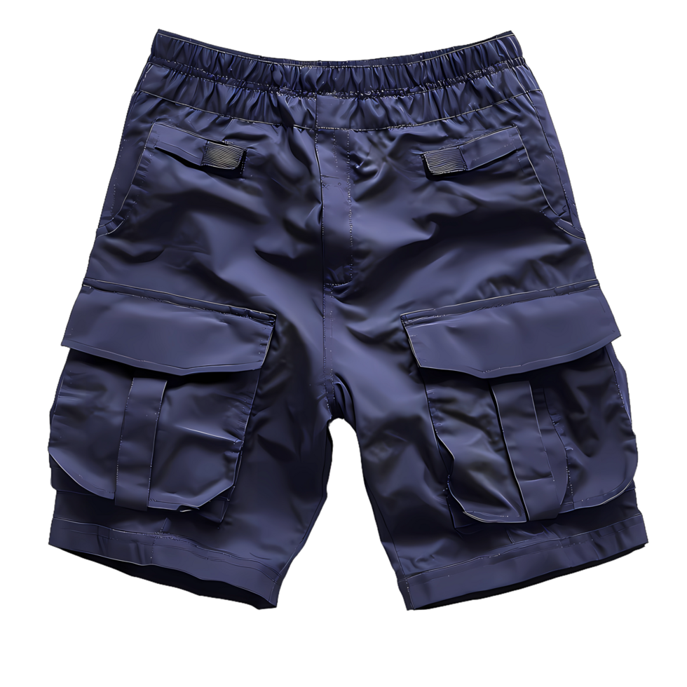 navy cargo pant shorts on a transparent background png