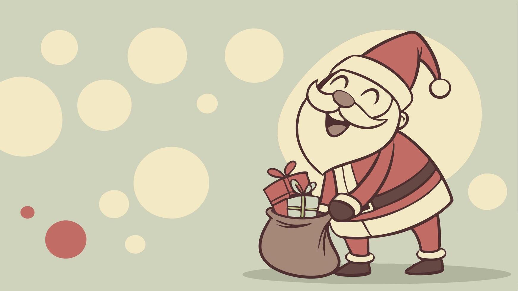 Photo of happy santa claus on defocused bokeh effect background with copy space. Christmas concept. vector