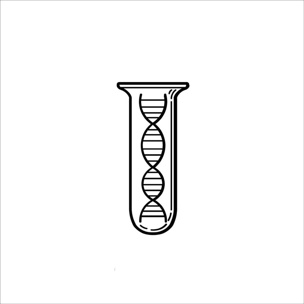 Test tube hand drawn illustration artwork vector