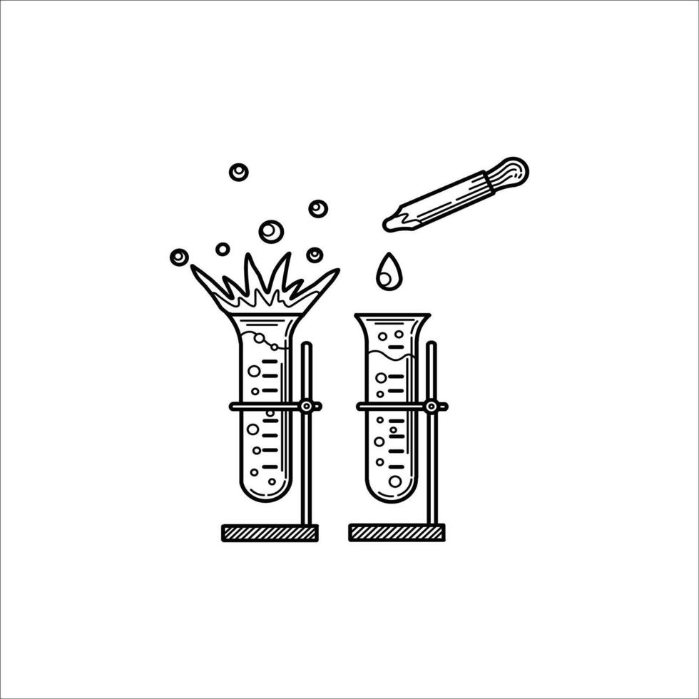 Test tube hand drawn illustration artwork vector