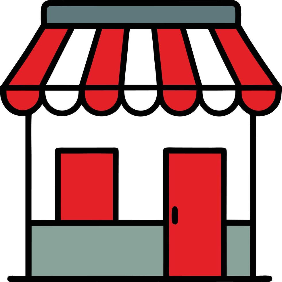 Whimsical Storefront Icon in Fun Cartoon Design vector