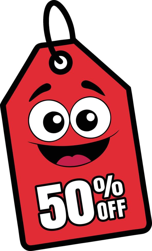 Playful Discount Tag Icon in Fun Cartoon Format vector