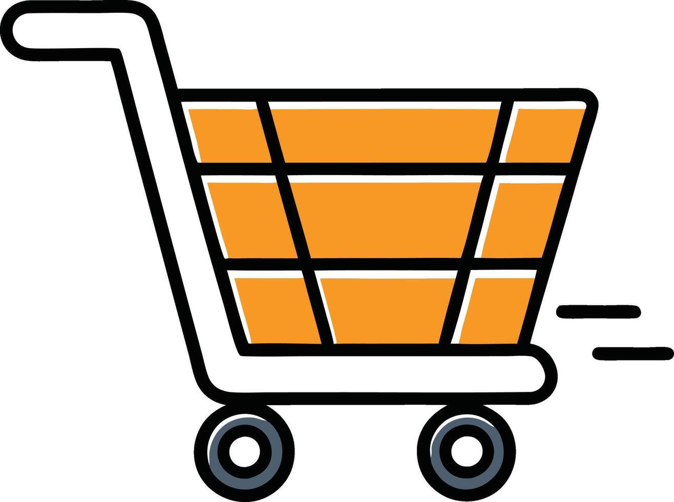 Creative Shopping Cart Icon in Cartoon Style Format vector