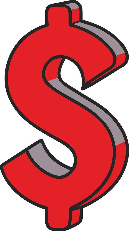 Cartoon Dollar Sign Icon A Creative Illustration vector