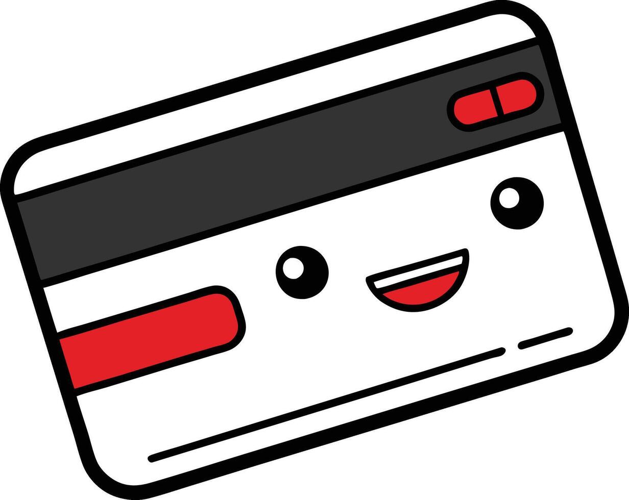 Creative Credit Card Illustration in Cartoon Style vector