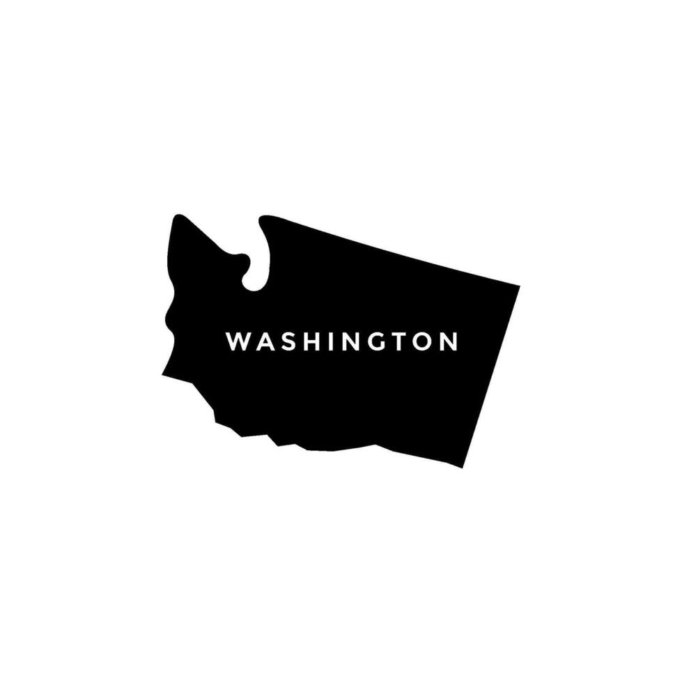 Washington Map isolated on a white background. Silhouette United States of America map illustration vector