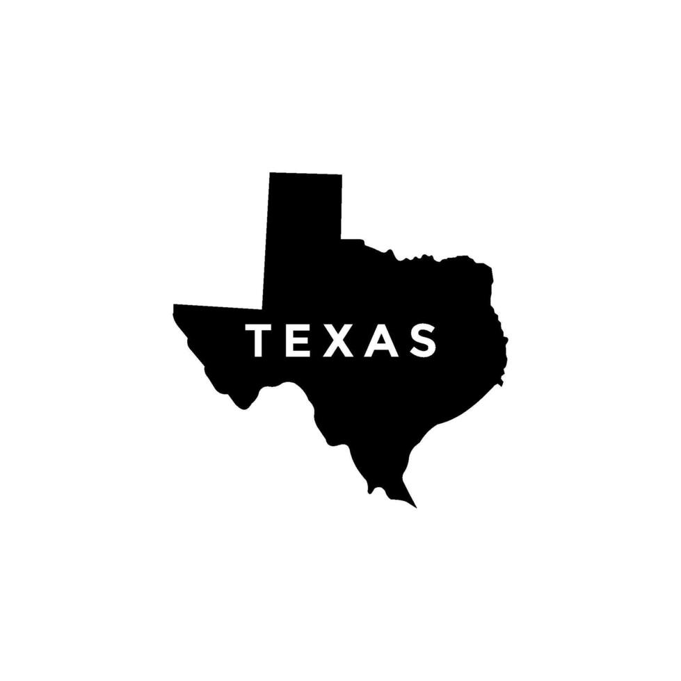 Texas Map isolated on a white background. Silhouette United States of America map illustration vector