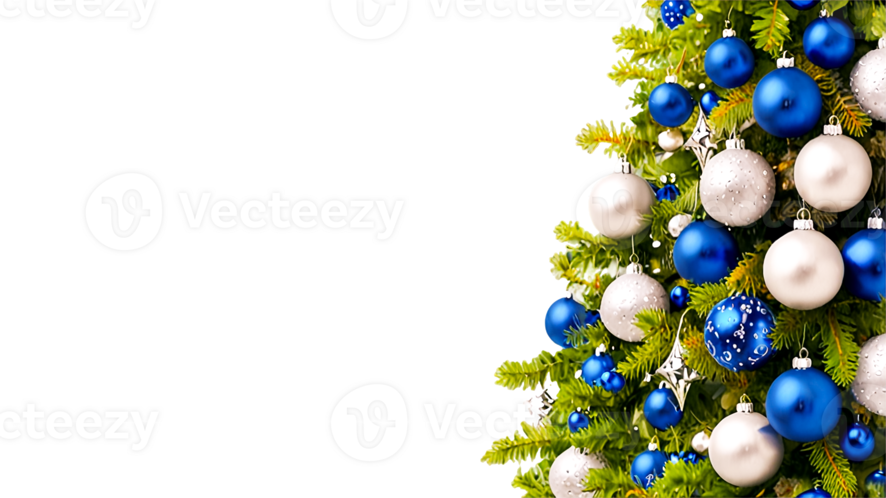 Spread holiday Elements cheer with a design showcasing a golden Christmas tree, snowflakes, and bokeh lights for a joyful celebration. png