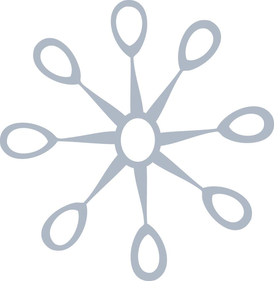 Abstract Flat Snowflake Design Modern Winter Ornament Illustration vector