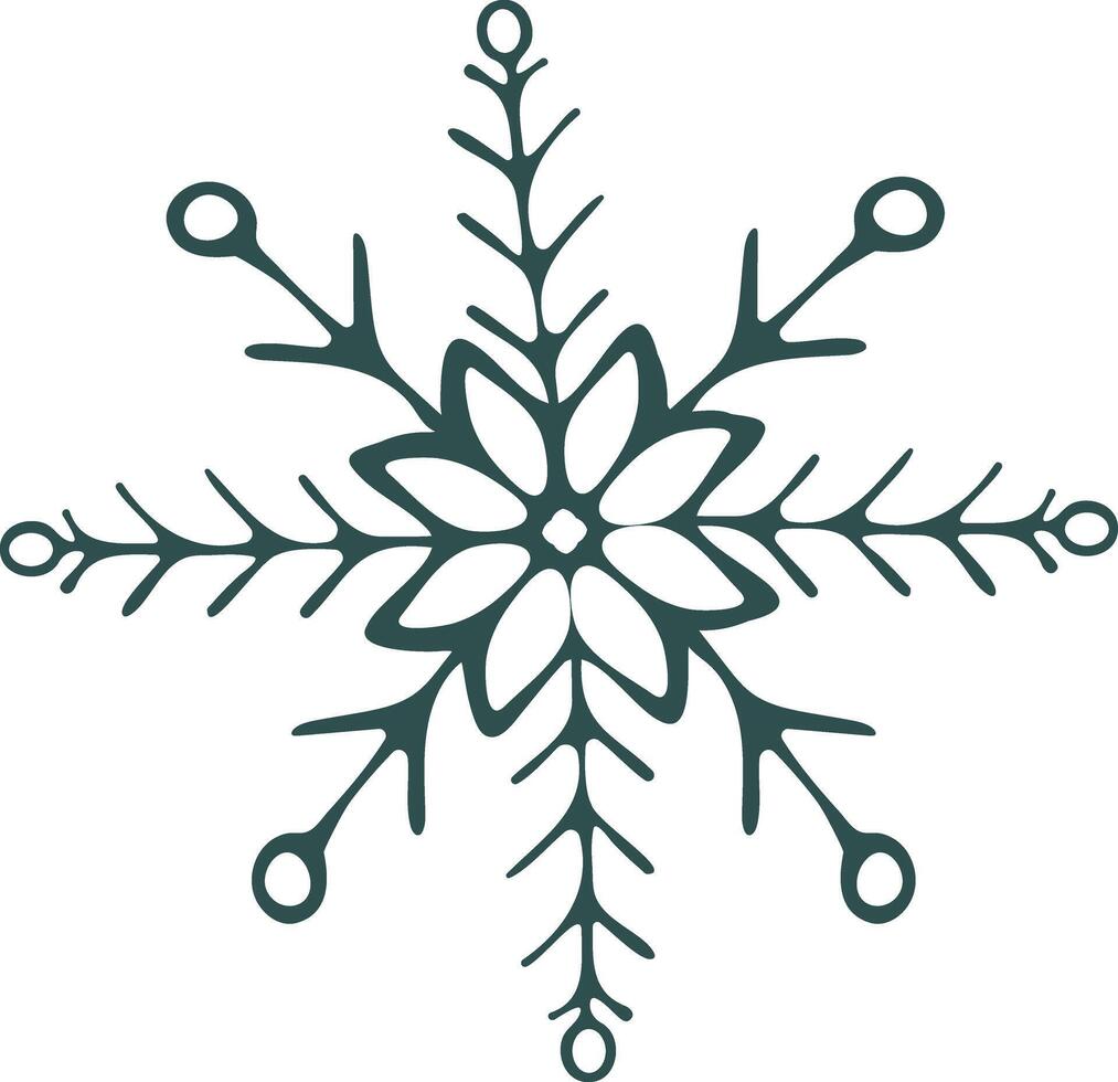 Intricate Snowflake Graphic Design Detailed Winter Ornament Illustration vector