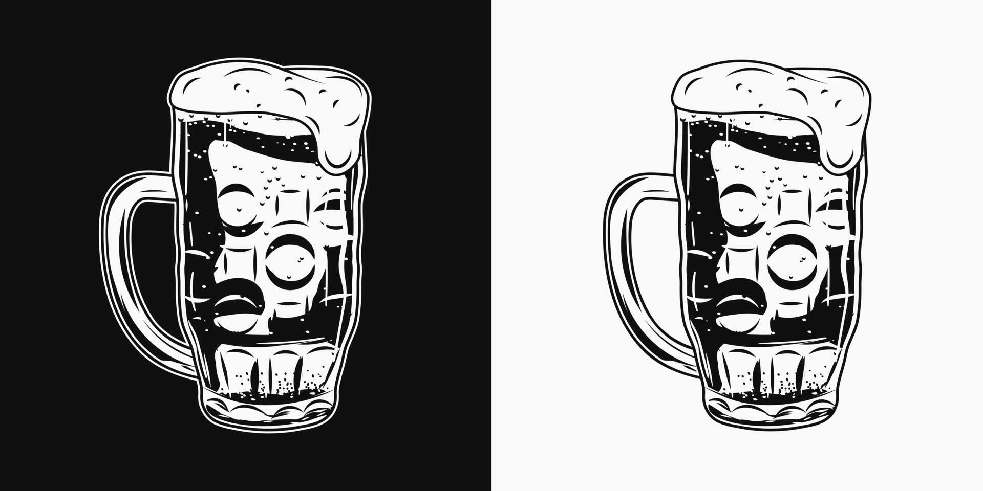 beer glass clipart black and white bear