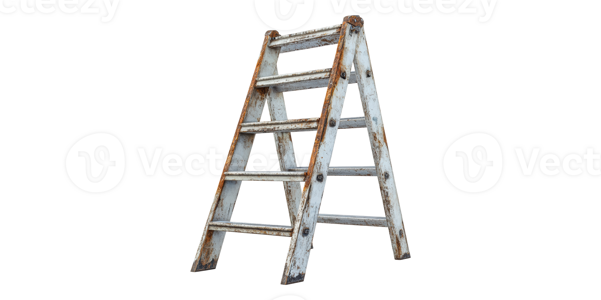 Wooden Ladder Isolated on Transparent Background. png