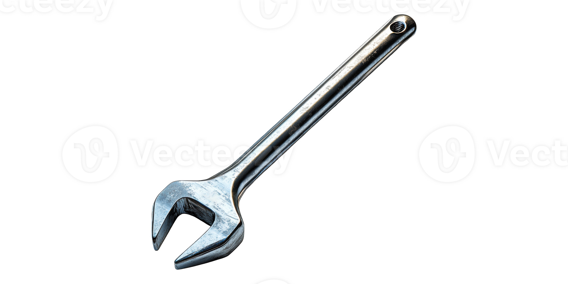 Chrome Wrench Isolated on Transparent Background. png