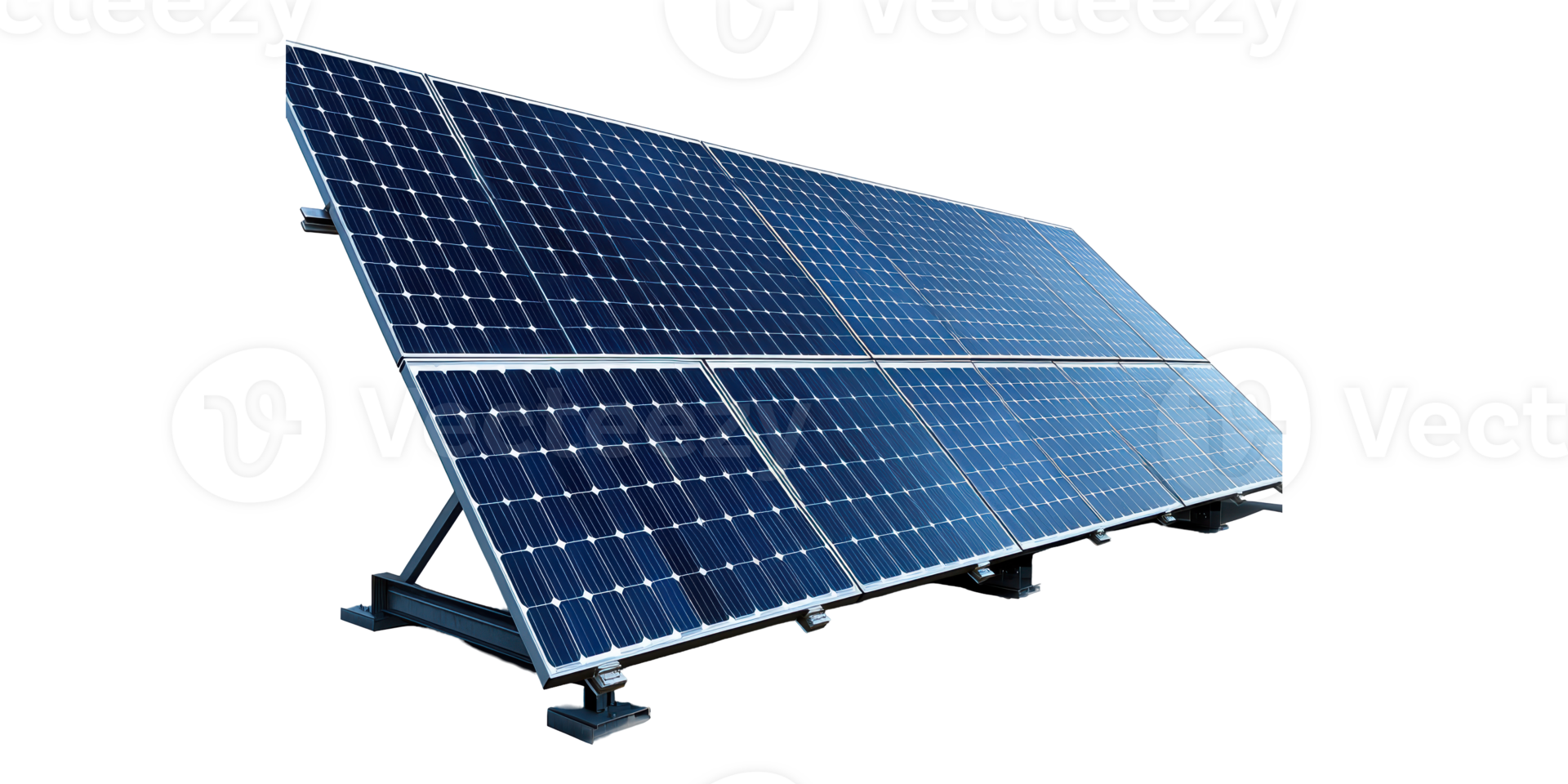 Solar Panel Array for Renewable Energy Isolated on Transparent Background. png