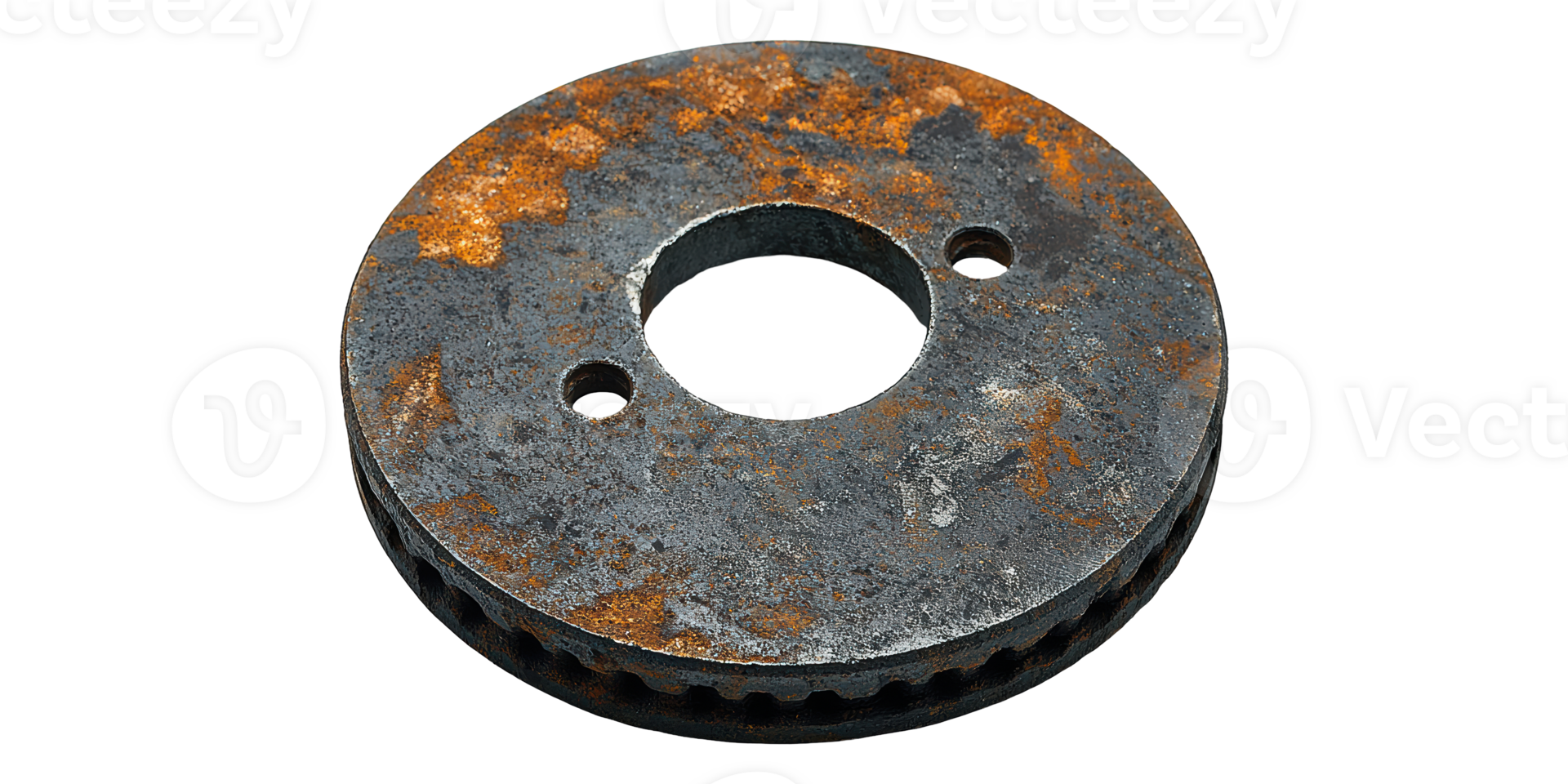 Rusty Industrial Gear Wheel with Hole Isolated on Transparent Background. png