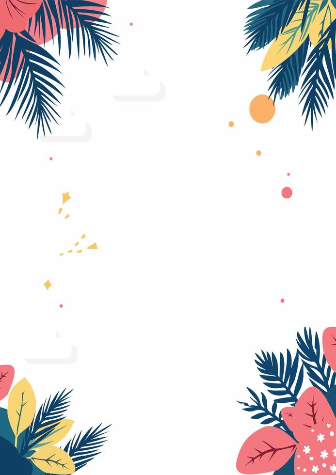 Free and cutomizable aesthetic background template tropical style vector