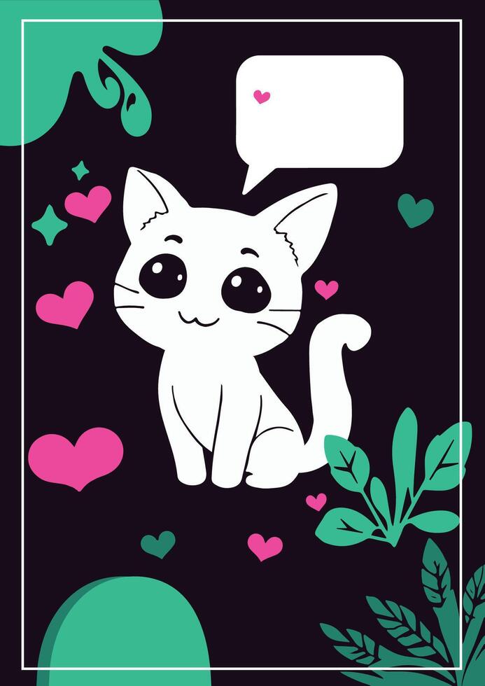 Aesthetics chat background social media template vector