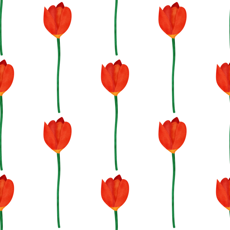 Seamless pattern of Tulip grain texture spray paint style with transparent background in an everyday petal concept, illustration png