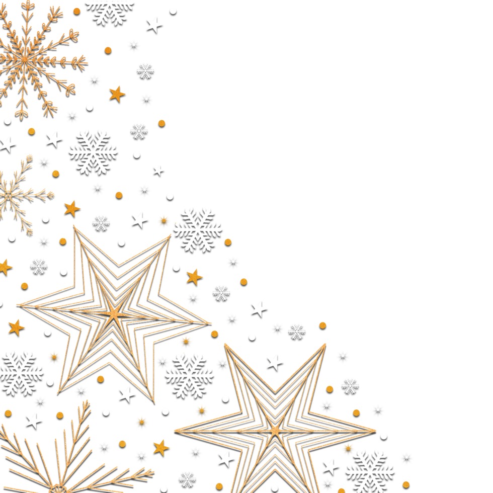 Christmas background with snowflakes and stars on Transparent background png