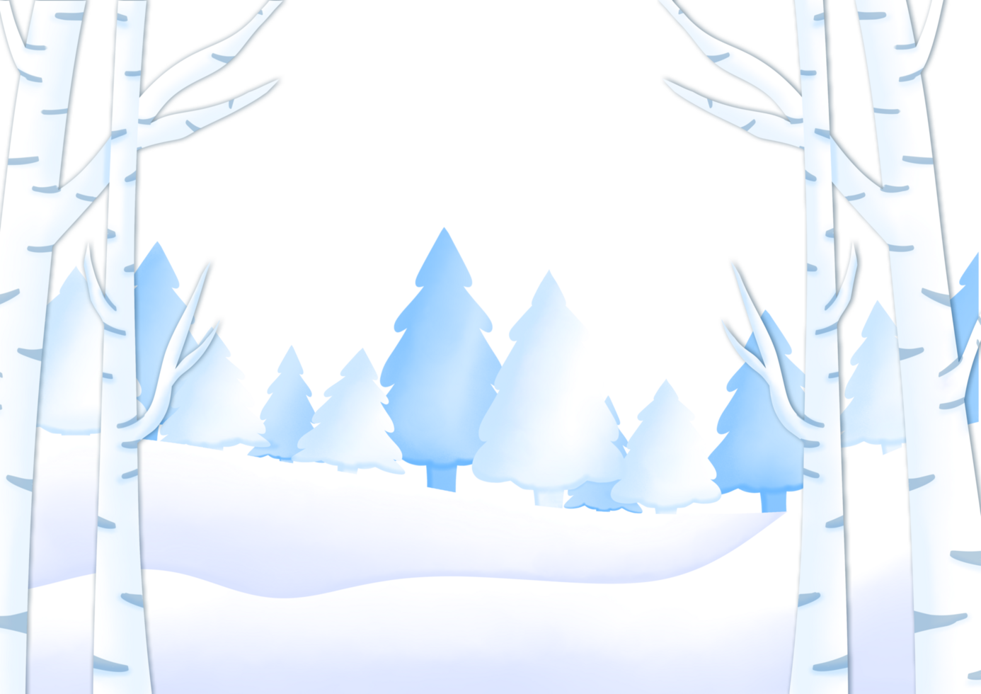 Winter scene with snow covered trees and snow png