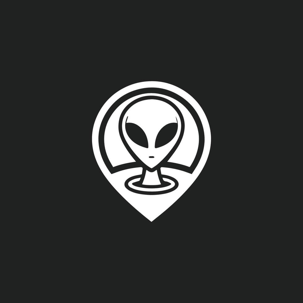 Alien location logo vector