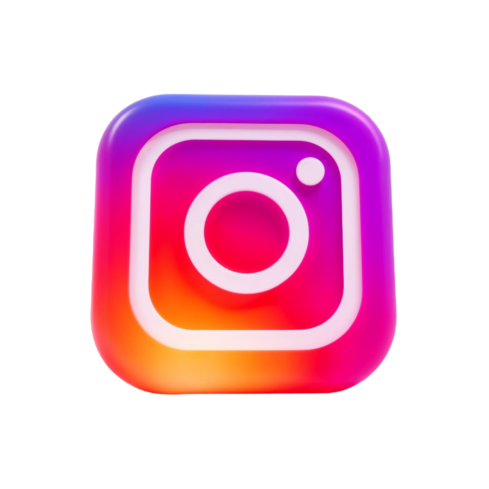Instagram Logo 3D Render Social Media App Icon Social Media Marketing Advertising Promotional Platform Isolated on Transparent Background png