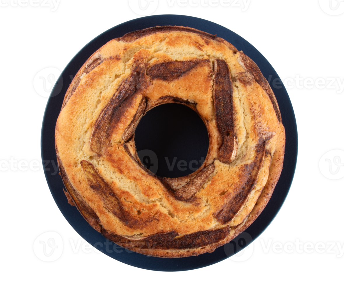 Homemade banana cake on a transparent background png