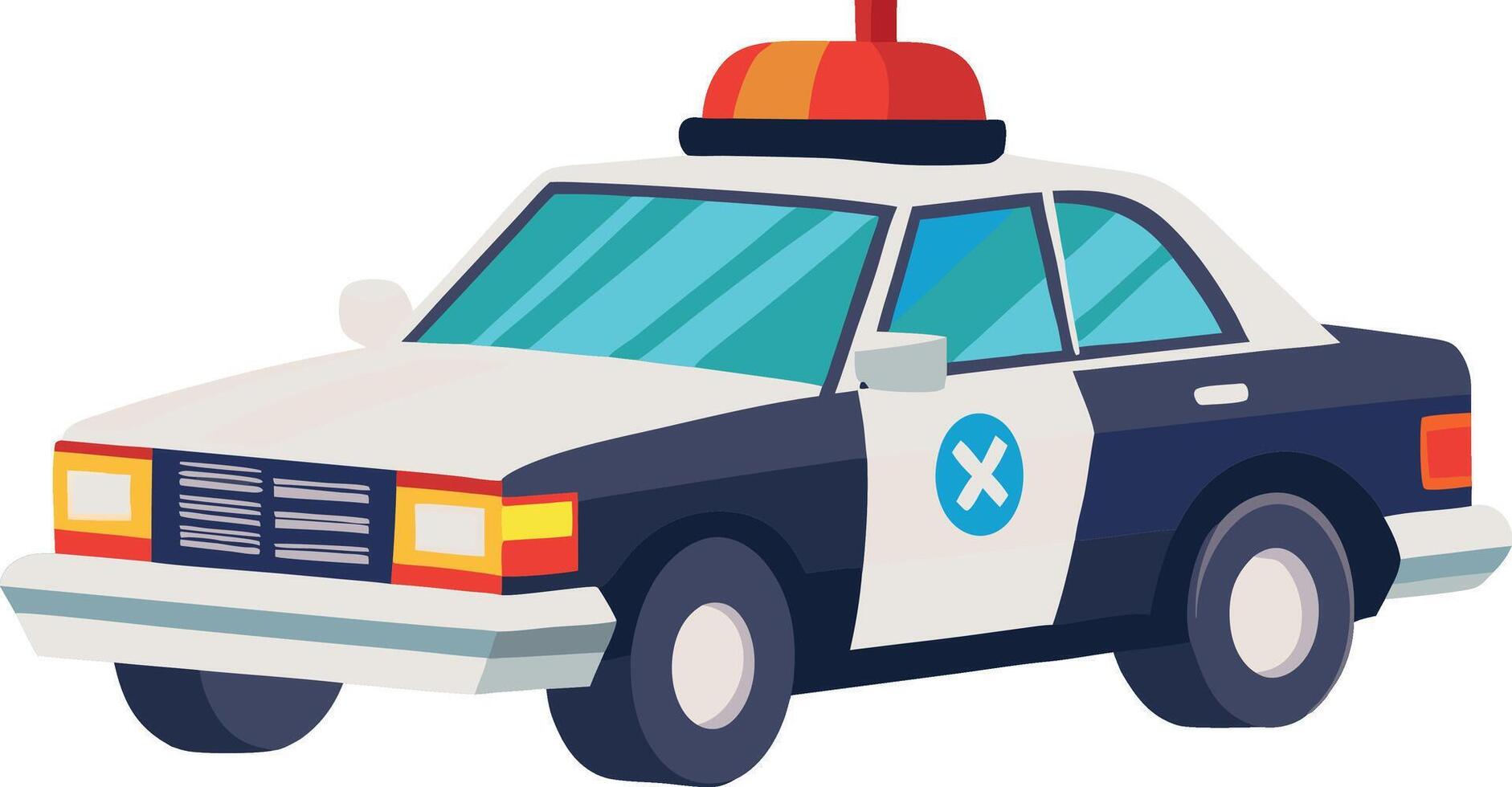 Vibrant flat illustration of a police car vector