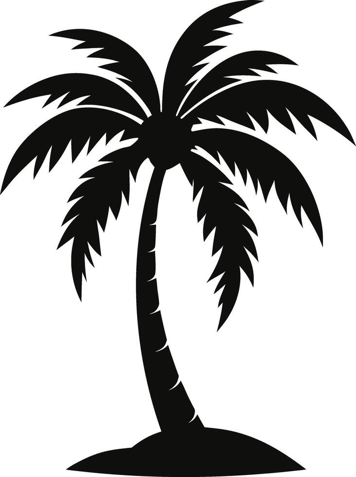 A black and white drawing of a palm tree vector
