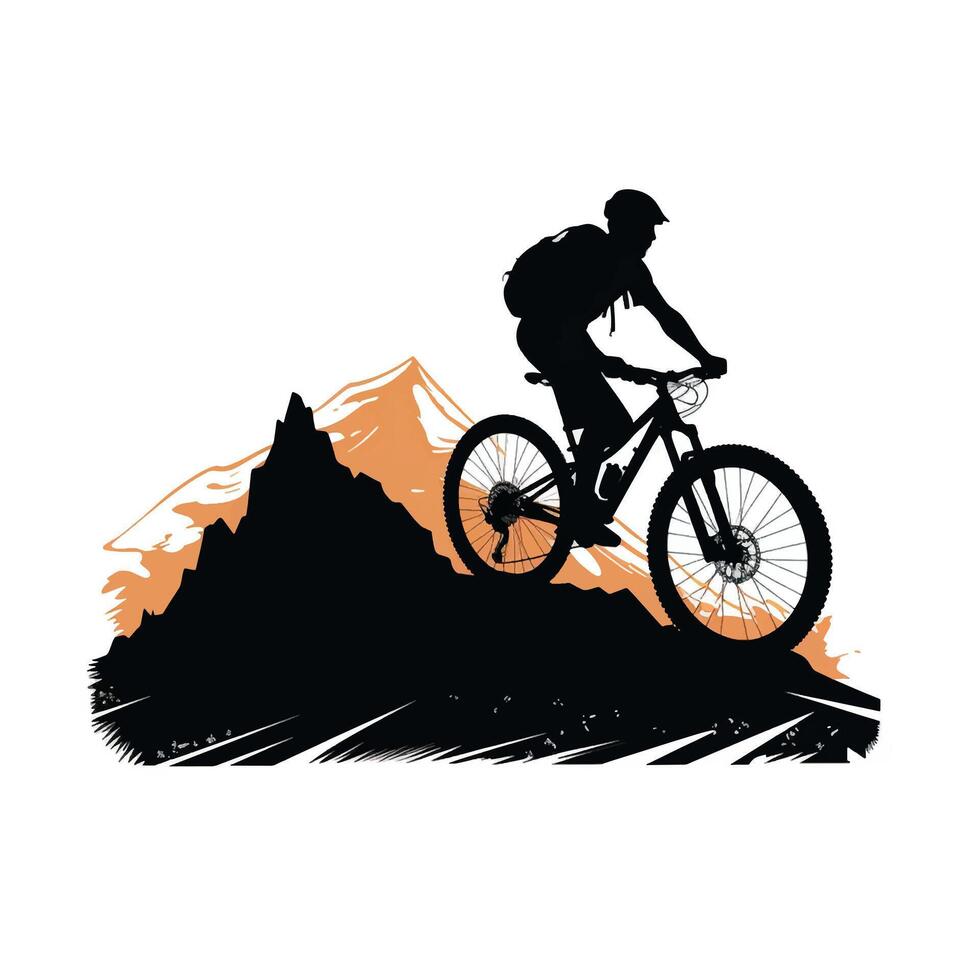Minimalistic Mountain Bike Silhouette vector