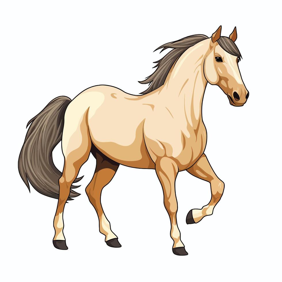 Detailed Outline Horse Illustration for Graphic Use vector