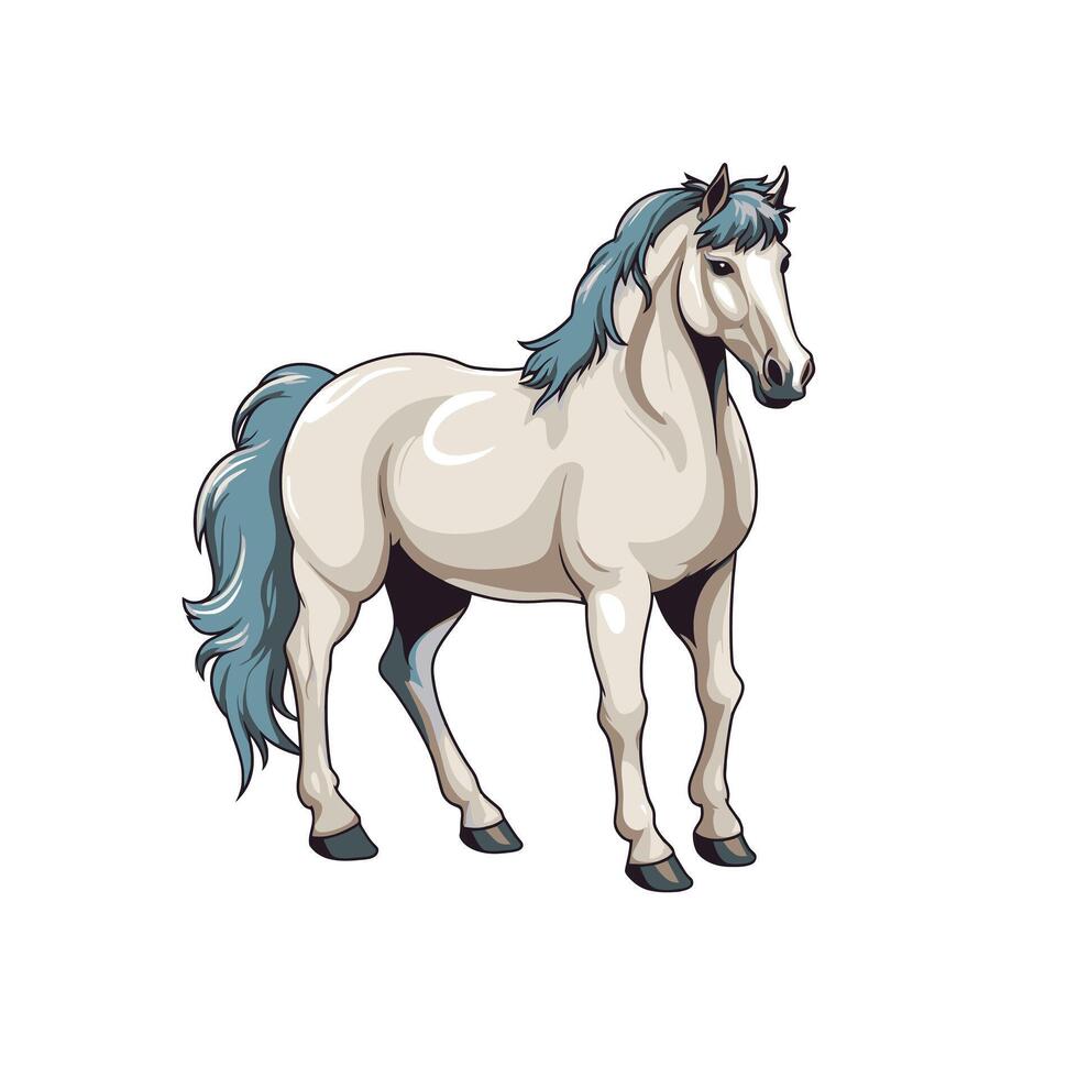 Horse Illustration with Abstract Elements vector