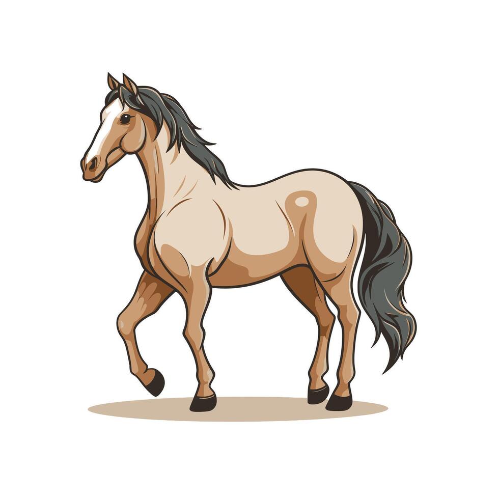 Abstract Horse Illustration with Geometric Shapes vector