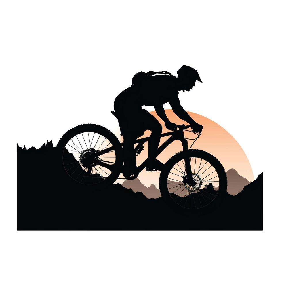 Clean and Simple Mountain Bike Silhouette vector