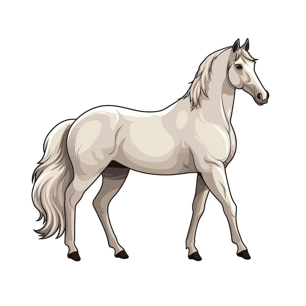 Black and White Horse Illustration vector