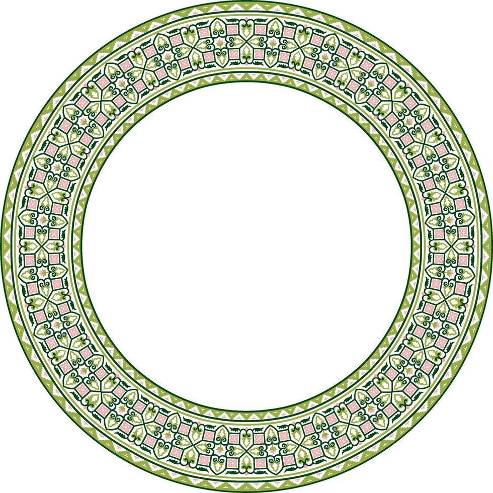 colored round Byzantine border, frame. Circle Greek pattern, Drawing of the Eastern Roman Empire. Decoration of the Russian Orthodox Church vector