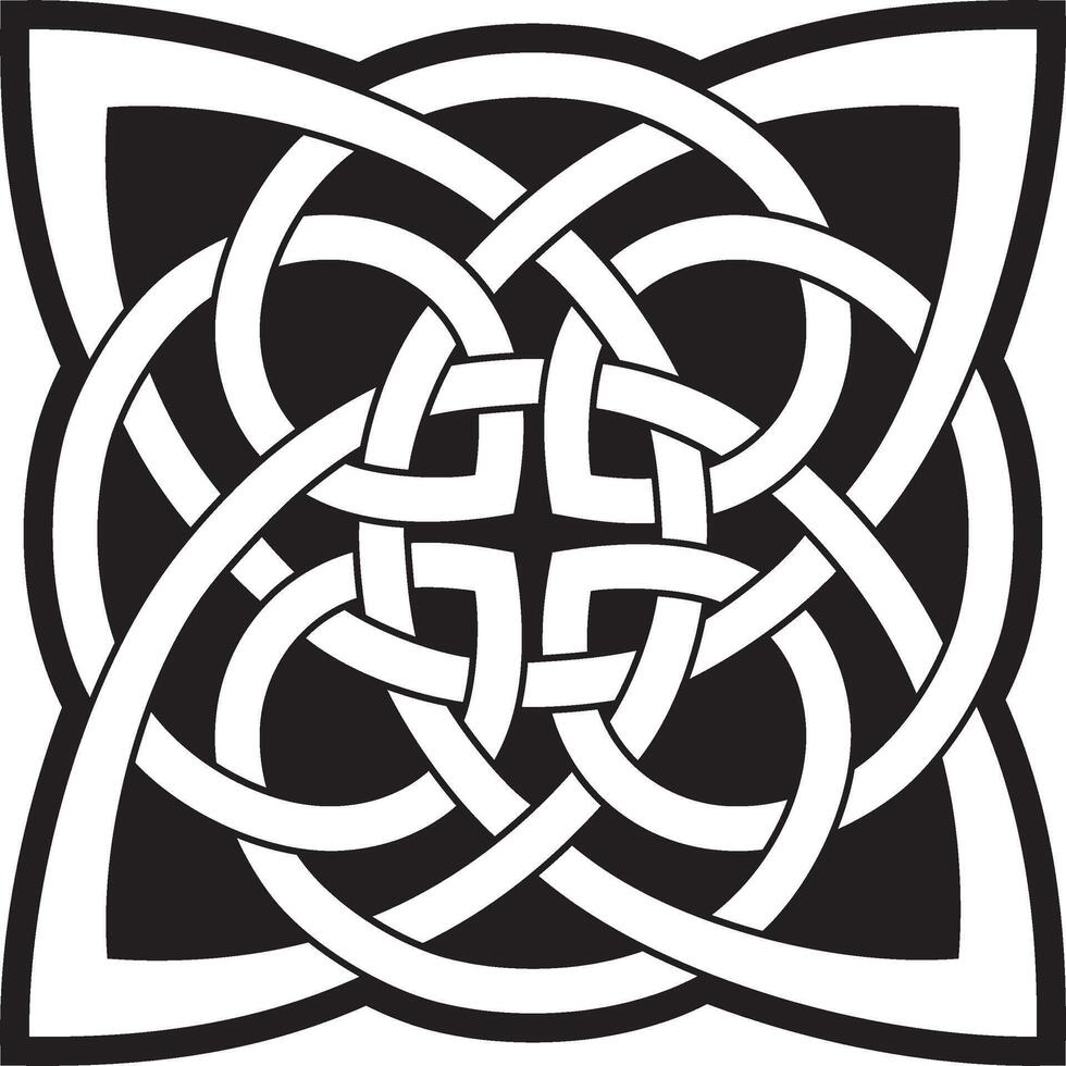 black monochrome Celtic knot. Ornament of ancient European peoples. The sign and symbol of the Irish, Scots, Britons, Franks. vector