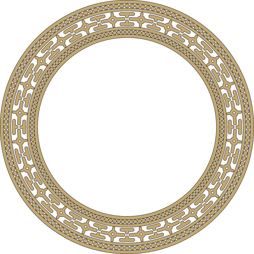 square gold and black ancient Russian ornament. Slavic rectangle, border, frame. Painting of the royal chambers. vector