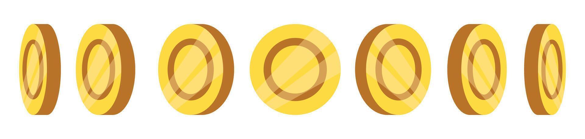 gold coin point of view 3d icon vector
