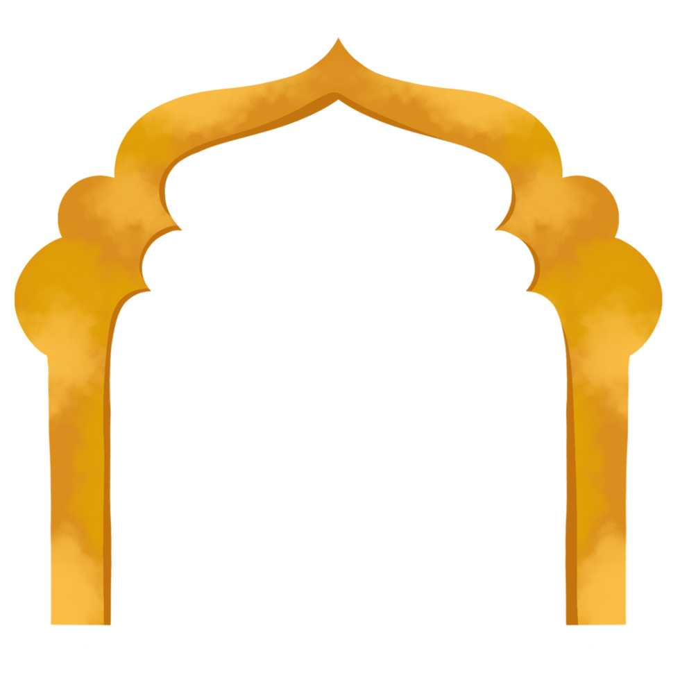 golden arch Islamic frame png