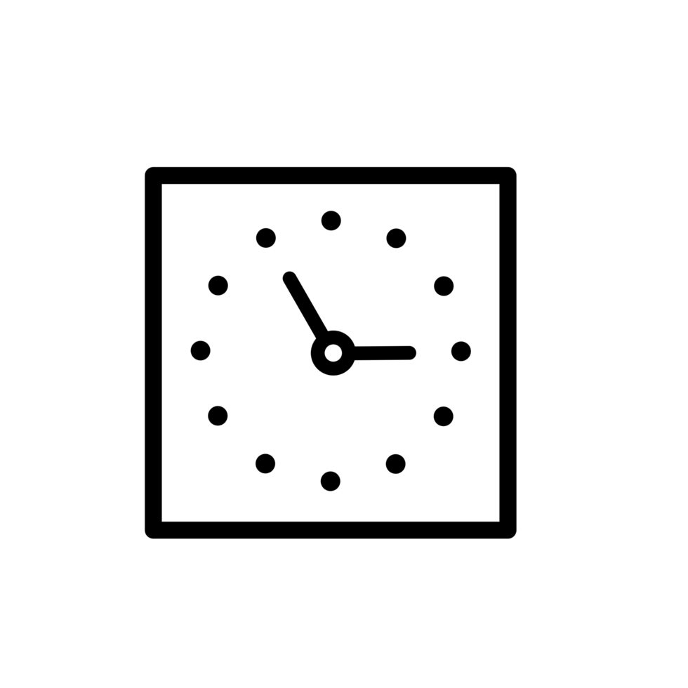 Time icon illustration. Square line png