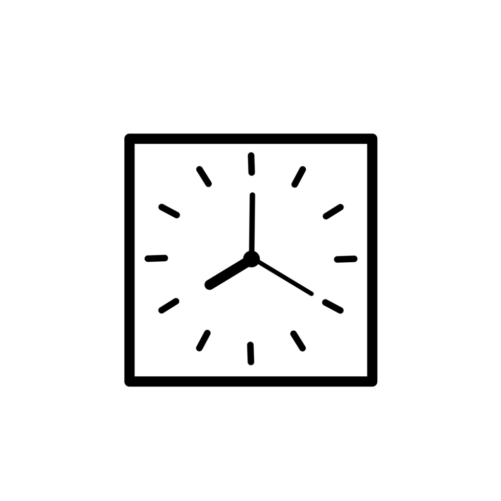 Clock with square icon. png