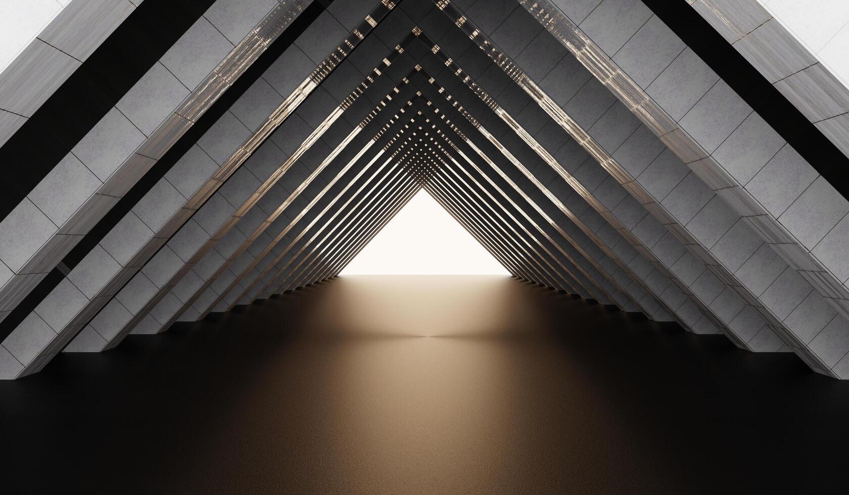 Empty corridor, square archway, neon light, perspective, architecture, laser light archway, interior design, moving forward, illuminated corridor, 3d illustration photo