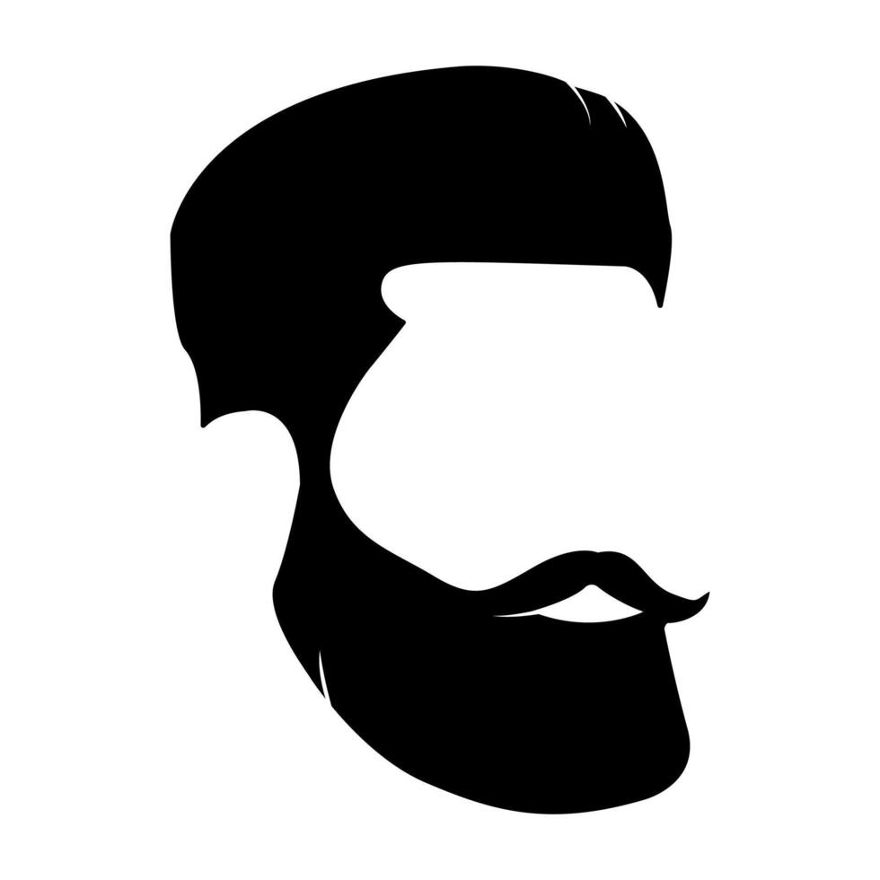 man hair and beard icon vector