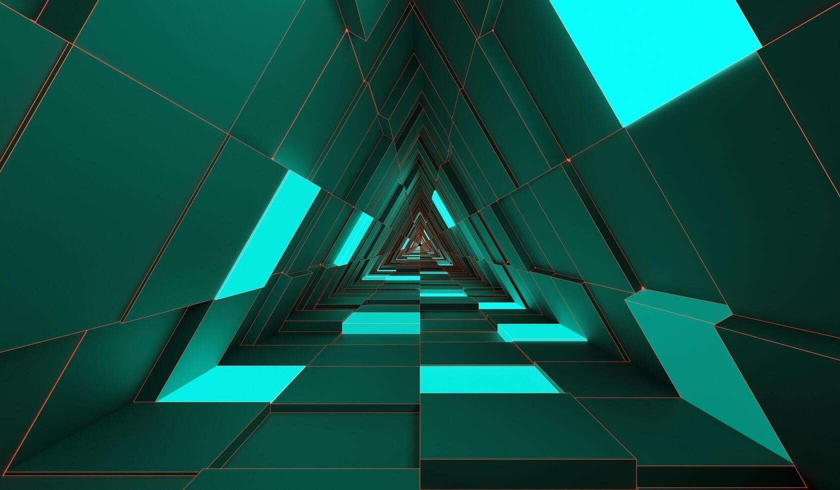 Background, Triangle pipe, Triangle technology corridor, 3D illustration photo