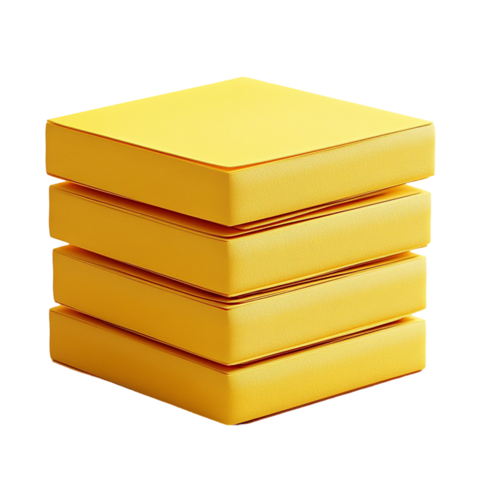 A Stack Of Yellow Boxes On a Transparent Background. png